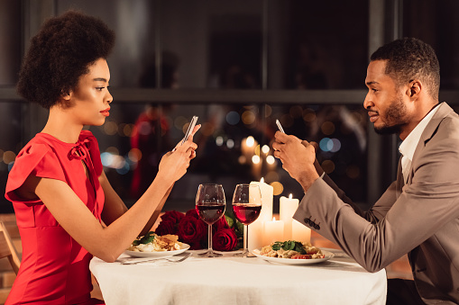 black couple having a date
